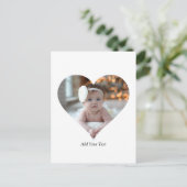 デザインあなた独身の自身のハート形の写真 ポストカード (スタンド正面)