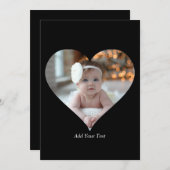 デザインあなた独身の自身のハート形の写真 案内状 (正面/裏面)