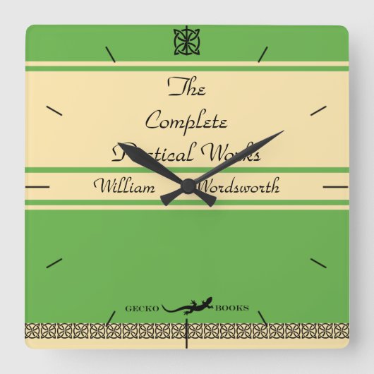 デザインあなた自身のレトロブックカバー時計 スクエア壁時計 (正面)
