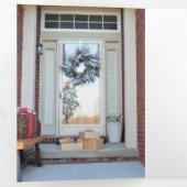 デザインあなた自身の数々の写真クリスマスホリデー 三つ折りクリスマスカード (内部最初)