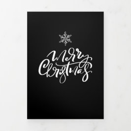 デザインあなた自身の数々の写真クリスマスホリデー 三つ折りクリスマスカード