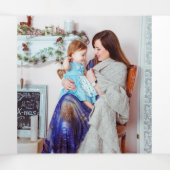 デザインあなた自身の数々の写真クリスマスホリデー 三つ折りクリスマスカード (内部中)