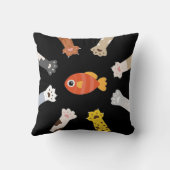 デザインおもしろい猫が魚を釣るゲーム クッション (裏面)
