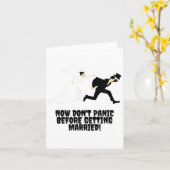 デザインおもしろい_花嫁が新郎を追う_パニックに陥らない_1 カード (黄色い花)