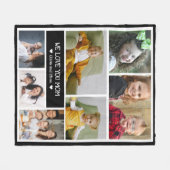 デザインお前の7枚の写真コラージュ愛してるママ フリースブランケット (正面(横))