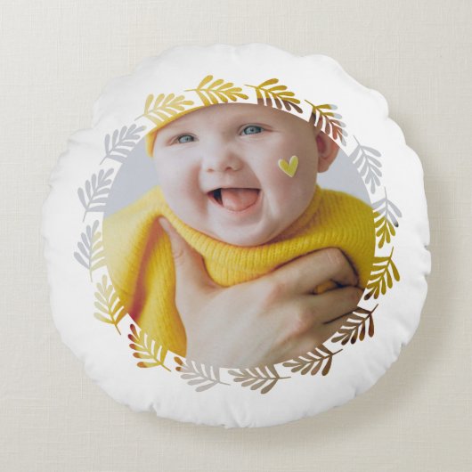 デザインお客様自身の種類パーソナライズされた ラウンドクッション (正面)