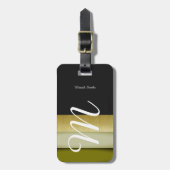 デザインお客様自身の荷物タグと名前&ストライプ ラゲッジタグ (正面縦)