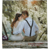 デザインお結婚客様のフォトシャワーカーテン シャワーカーテン (正面)