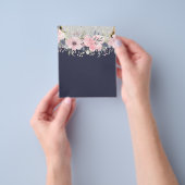 デザインかわいらしピンクガーリーフローラ文房具 チラシ (手)