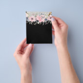 デザインかわいらしピンクガーリーフローラ文房具 チラシ (手)