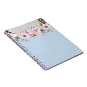 デザインかわいらしピンクガーリーフローラ文房具 ノートブック (右側)