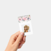 デザインかわいらしピンクガーリーフローラ文房具 バッジ (手持ち)