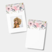 デザインかわいらしピンクガーリーフローラ文房具 バッジ (正面＆裏面)