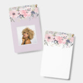 デザインかわいらしピンクガーリーフローラ文房具 バッジ (正面＆裏面)