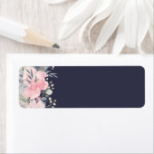 デザインかわいらしピンクガーリーフローラ文房具 ラベル (インサイチュ)