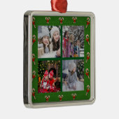 デザインご家族の写真コラージュのクリスマス メタルオーナメント (右)