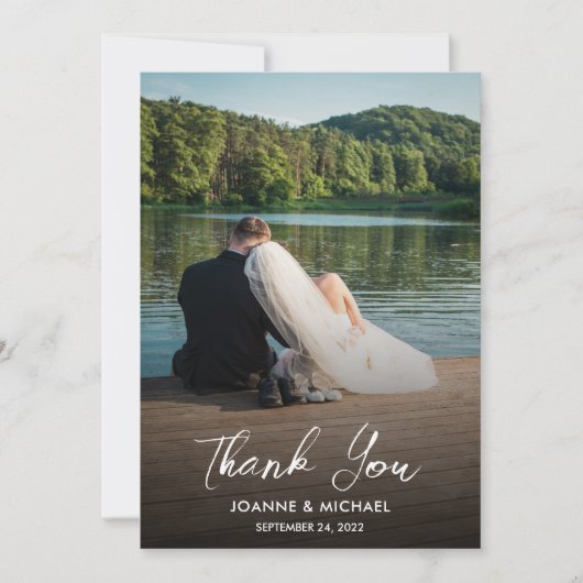 デザインご自身の写真ありがとうご結婚ざいます サンキューカード (正面)