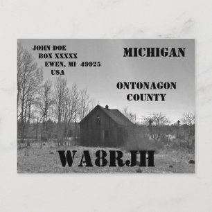 デザインご自身のQSL HAMラジオのオペレーターOld Shack ポストカード
