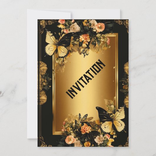 デザインとエレガントd付きの洗練されたtシャツ 招待状 (正面)