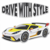 デザインと美学お洒落を兼ね備えたモダンスポーツカー シール (正面)