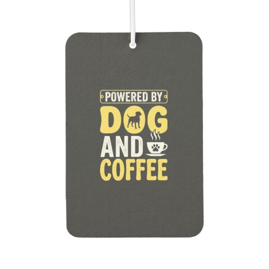デザインに力をもらう犬のコーヒー好き カーエアーフレッシュナー (正面)