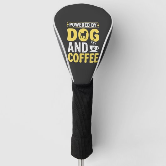 デザインに力をもらう犬のコーヒー好き ゴルフヘッドカバー (正面)