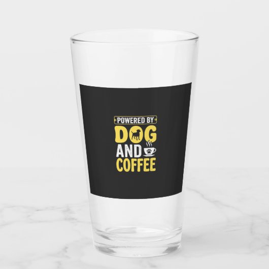 デザインに力をもらう犬のコーヒー好き タンブラーグラス (正面)