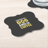 デザインに力をもらう犬のコーヒー好き ペーパーコースター (アングル)