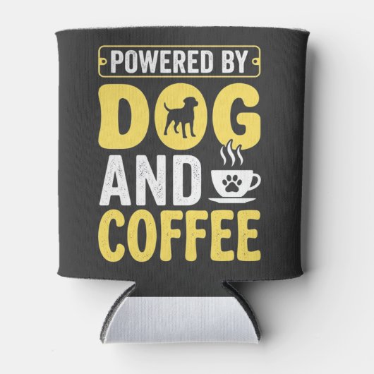 デザインに力をもらう犬のコーヒー好き 缶クーラー (正面)