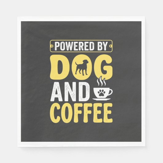 デザインに支えられた犬のコーヒー愛好家 スタンダードランチョンナプキン (正面)