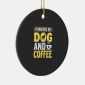 デザインに支えられた犬のコーヒー愛好家 セラミックオーナメント (右)