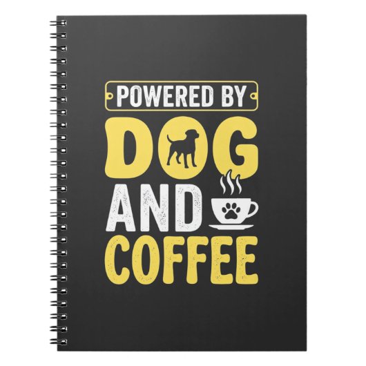 デザインに支えられた犬のコーヒー愛好家 ノートブック (正面)
