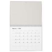 デザインに最適化された白色の形状 カレンダー (2月 2026)