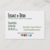 デザインのぽっちゃりした名刺によるElizの田舎者の優雅 名刺 (裏面)