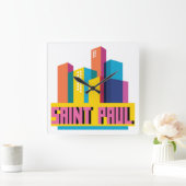 デザインのセントポール スクエア壁時計 (ホーム)