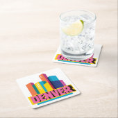 デザインのデンバー スクエアペーパーコースター (インサイチュ)