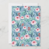 デザインのベビーシャワー招待カードを平らに置いたもの。 招待状 (裏面)