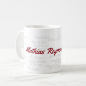 デザインのマグカップを自分の名前で コーヒーマグカップ (正面左)