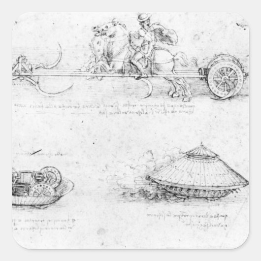 デザインの傷付いた戦車と装甲車 スクエアシール (正面)