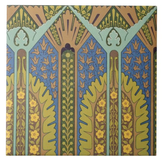 「デザインの勉強」からのプレートIII、c.1874-76 (ついている タイル (正面)