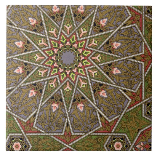 「デザインの勉強」からのIを、c.1874-76 (lithoめっきして下さい タイル (正面)