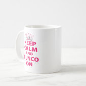 デザインの平静そしてBuncoを保って下さい コーヒーマグカップ (正面左)