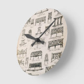 デザインの庭の席の詳細A Compendium of Dr. ラウンド壁時計 (傾斜)