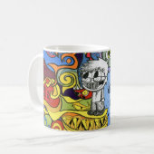 デザインの抄録が付いているSammyのスワッグのマグ コーヒーマグカップ (正面左)