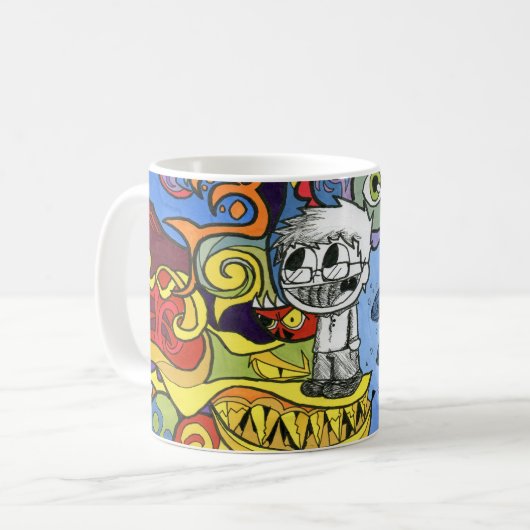 デザインの抄録が付いているSammyのスワッグのマグ コーヒーマグカップ (正面左)