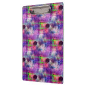 デザインの緑、紫色の質の水彩画 クリップボード (左)