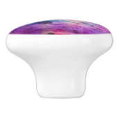 デザインの緑、紫色の質の水彩画 セラミックノブ (側面)
