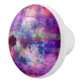 デザインの緑、紫色の質の水彩画 セラミックノブ (右)