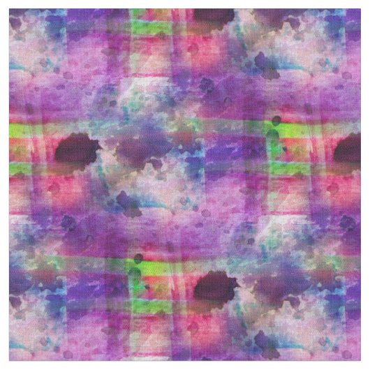 デザインの緑、紫色の質の水彩画 ファブリック (クローズアップ)