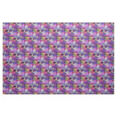 デザインの緑、紫色の質の水彩画 ファブリック (ファットクウォーター)